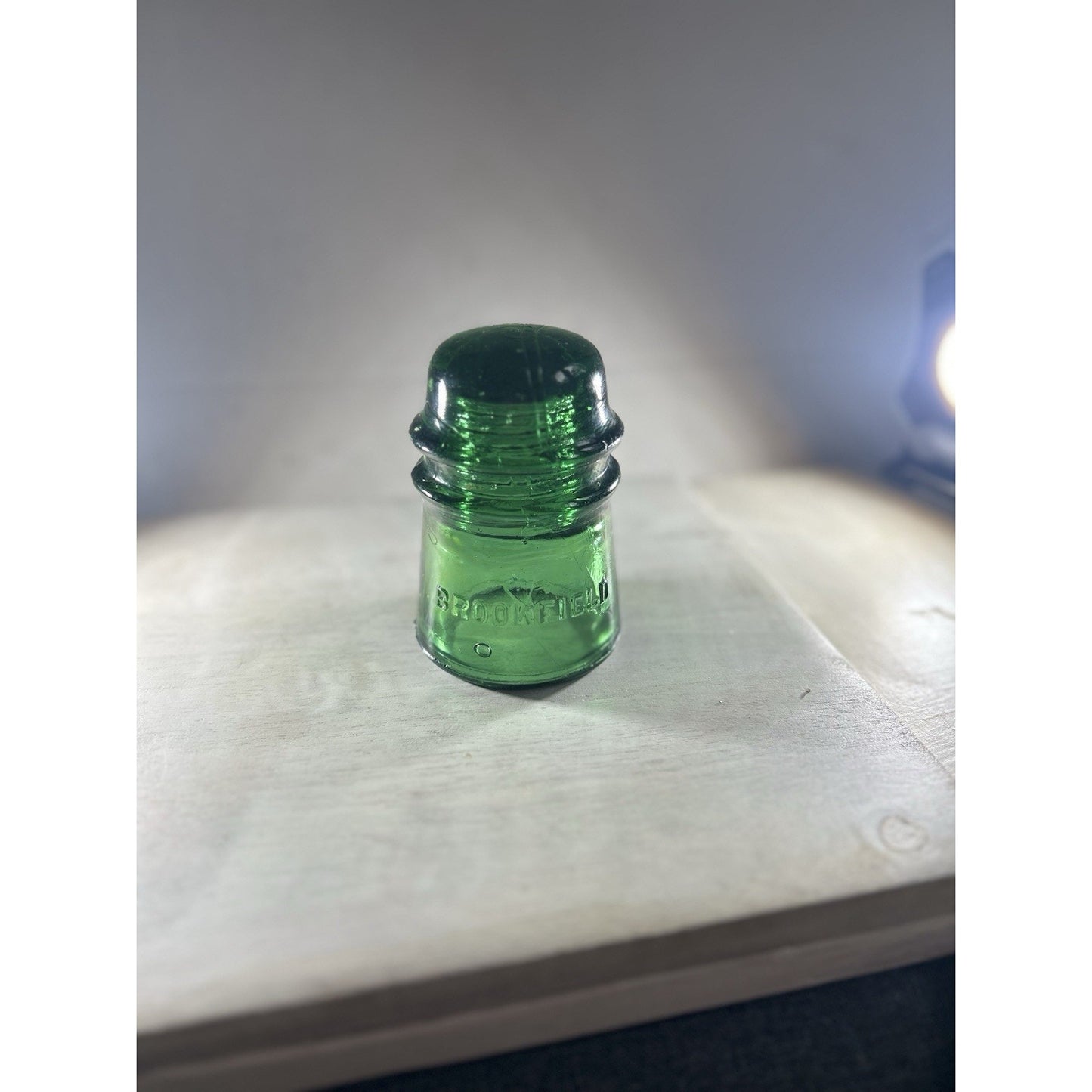 Vintage Deep Emerald Green Brookfield CD 145 Glass Insulator — Rare Color Variant