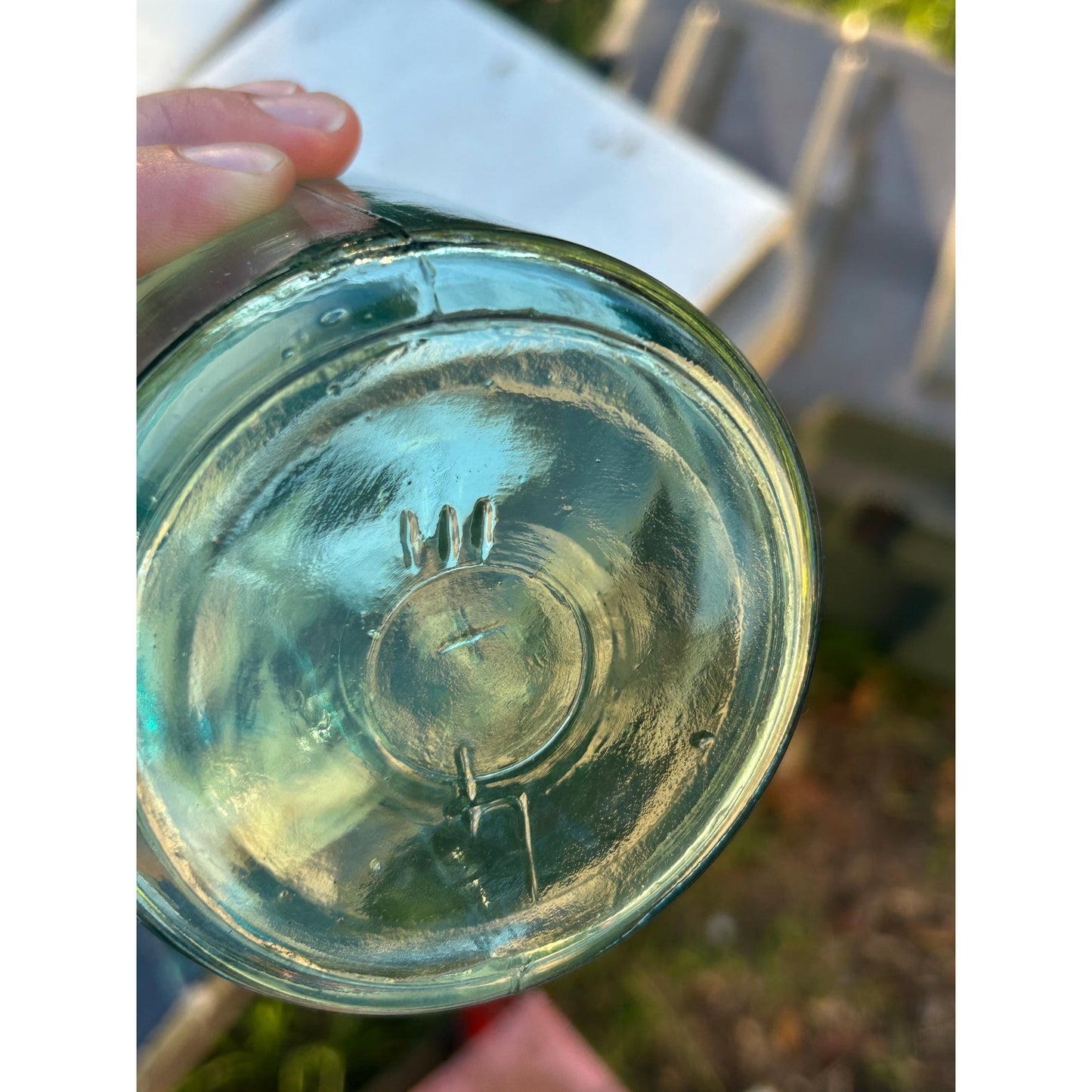 1900-1910 Ball Mason W "triple L Jar Quart Aqua Blue Glass W Lots Of Bubbles! | Mason_jar | Rare_jar | Blue_mason | Home_decor | Zinc