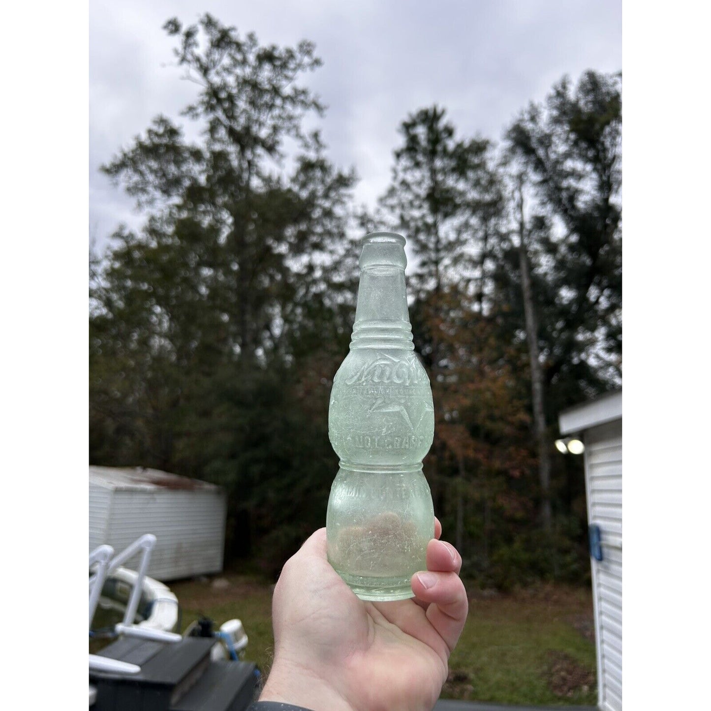 Antique NuGrape Soda Bottle — Savannah, Georgia — Embossed 6 oz Art Deco Glass — Bottle Patented March 9, 1920