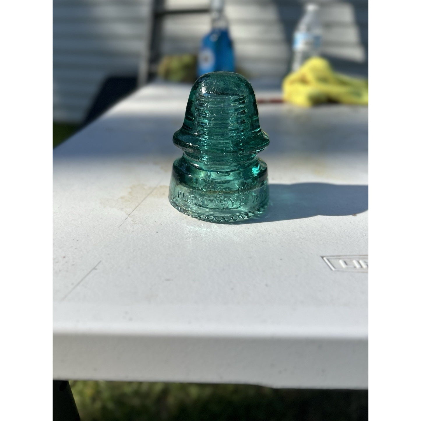 Antique H.G. Co. Green Petticoat Glass Insulator — Patent May 2 1893 — Hemingray Era — Rare Color