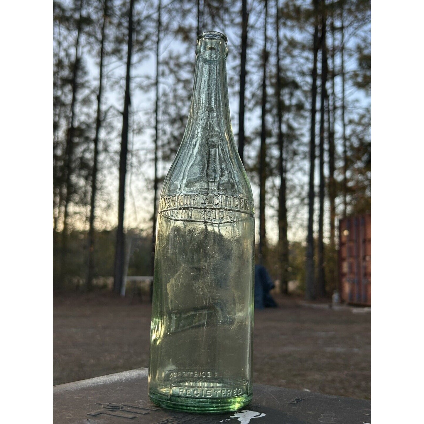 Vintage Vernor's Ginger Ale Embossed Soda Bottle — Early Detroit Michigan Production