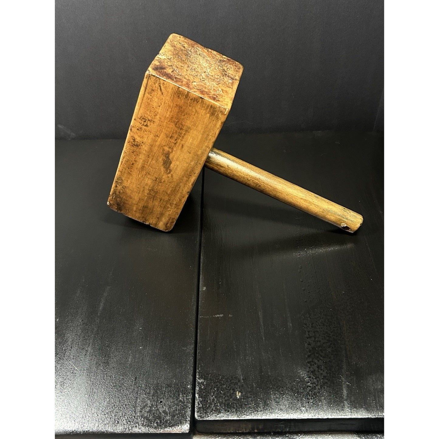 Antique Joiner's Mallet — Late 1800s Solid Hardwood Head — Heavy Early-American Woodworking Tool — Primitive Workshop Decor