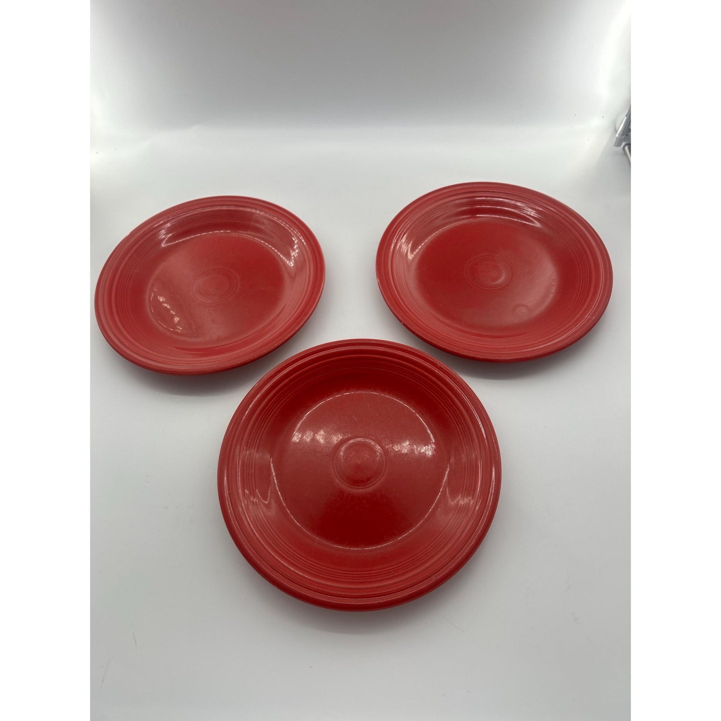 Vintage Red Fiestaware Plates Set of 3 | Homer Laughlin Fiesta Red Dinner Plates