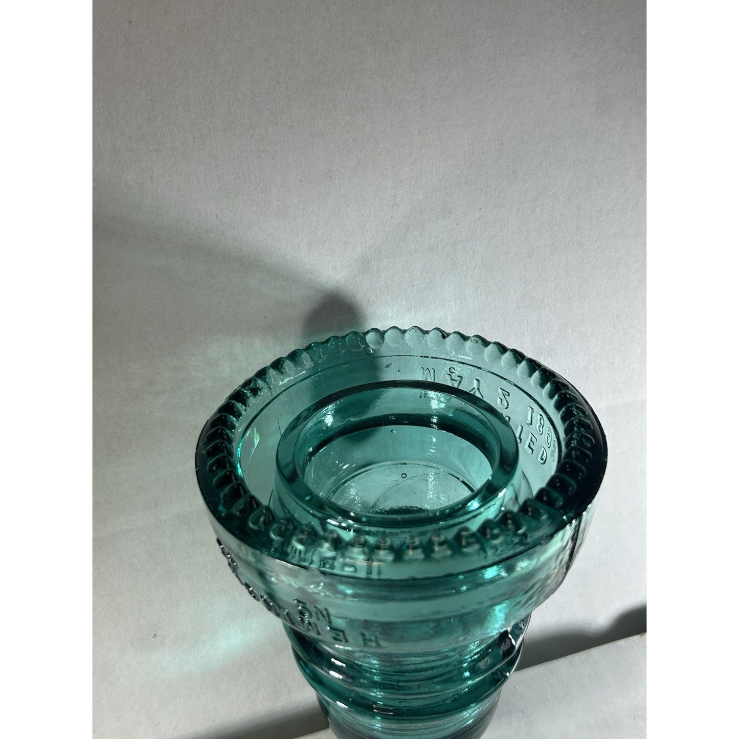 Hemingray 40 Insulator CD 152 Aqua – PATENTED MAY 2 1893 – Vintage Glass. WOW!
