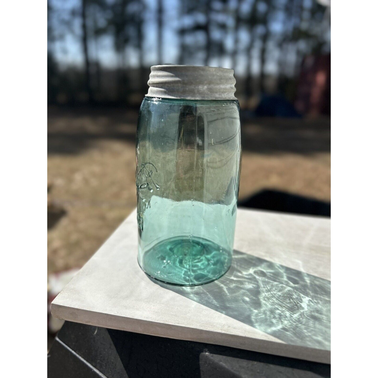 Antique Ball Triple-L 1900-1910 quart jar — scale and condition overview, individual antique example