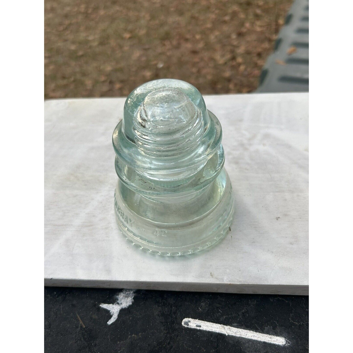 Vintage Glass Insulator Clear Hemingray - 42 Made In USA Mold 1