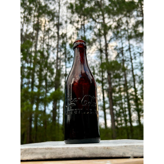 Antique 1910 Huntsville Alabama Coca-Cola Bottle, Cherry Amber Straight-Sided Coke, Double ROOT Error, Root 1069, Near Mint