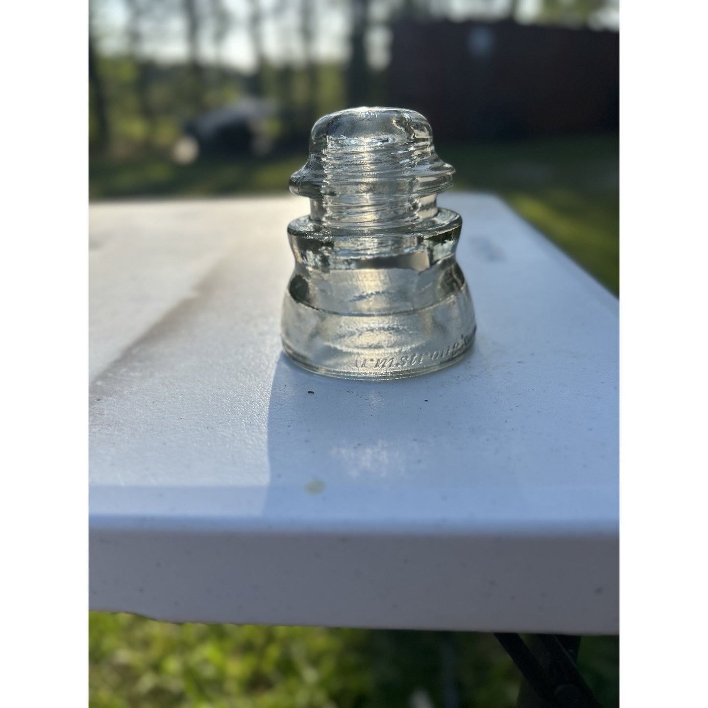 Stunning Crystal Clear, Vintage Armstrong DP-1 Clear Glass Insulator Made in USA
