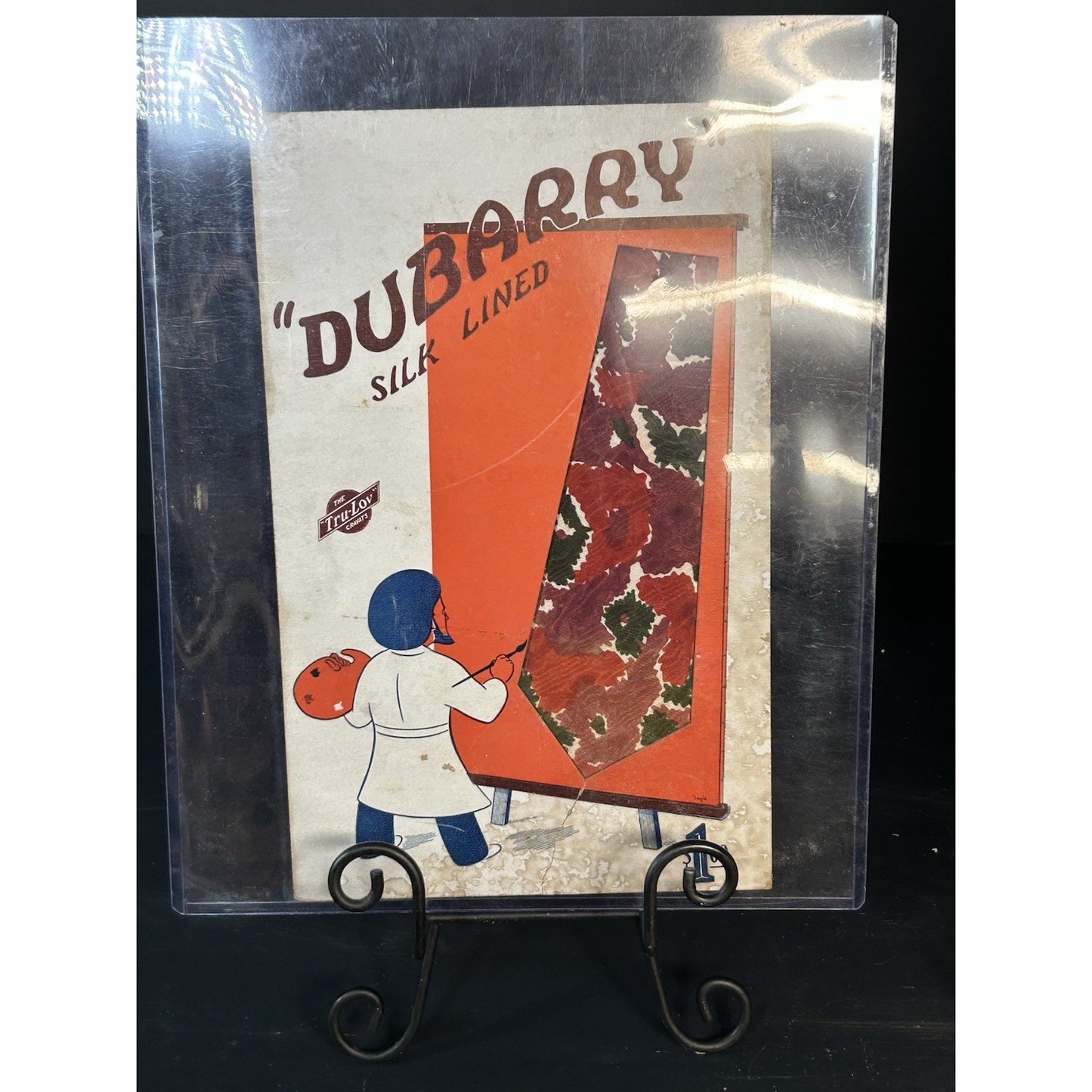 Rare 1940s Tru-Lov Cravats "Dubarry" Silk Tie Point-of-Sale Advertising Insert — WWII Era Ephemera