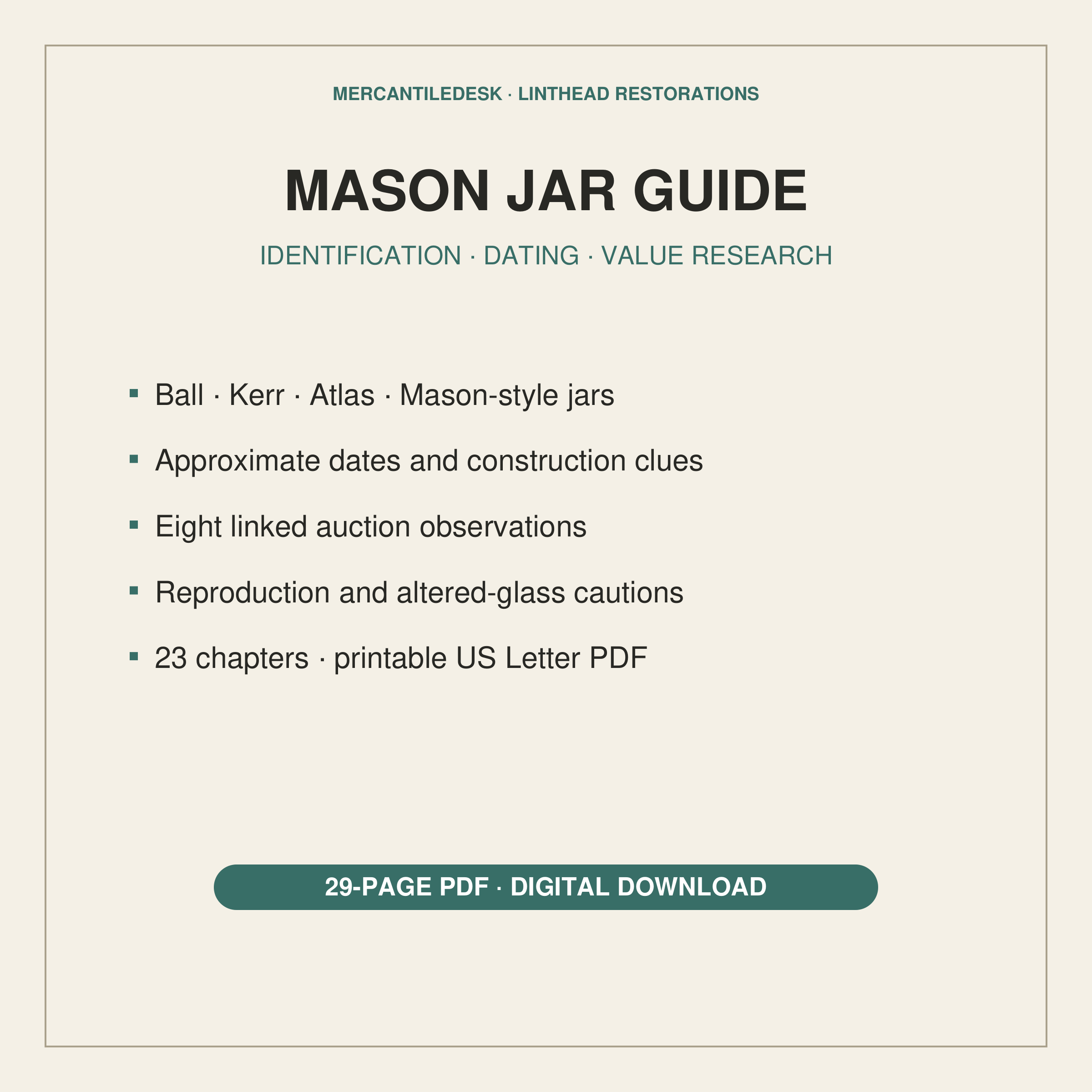 Mason Jar Identification, Dating & Value Guide