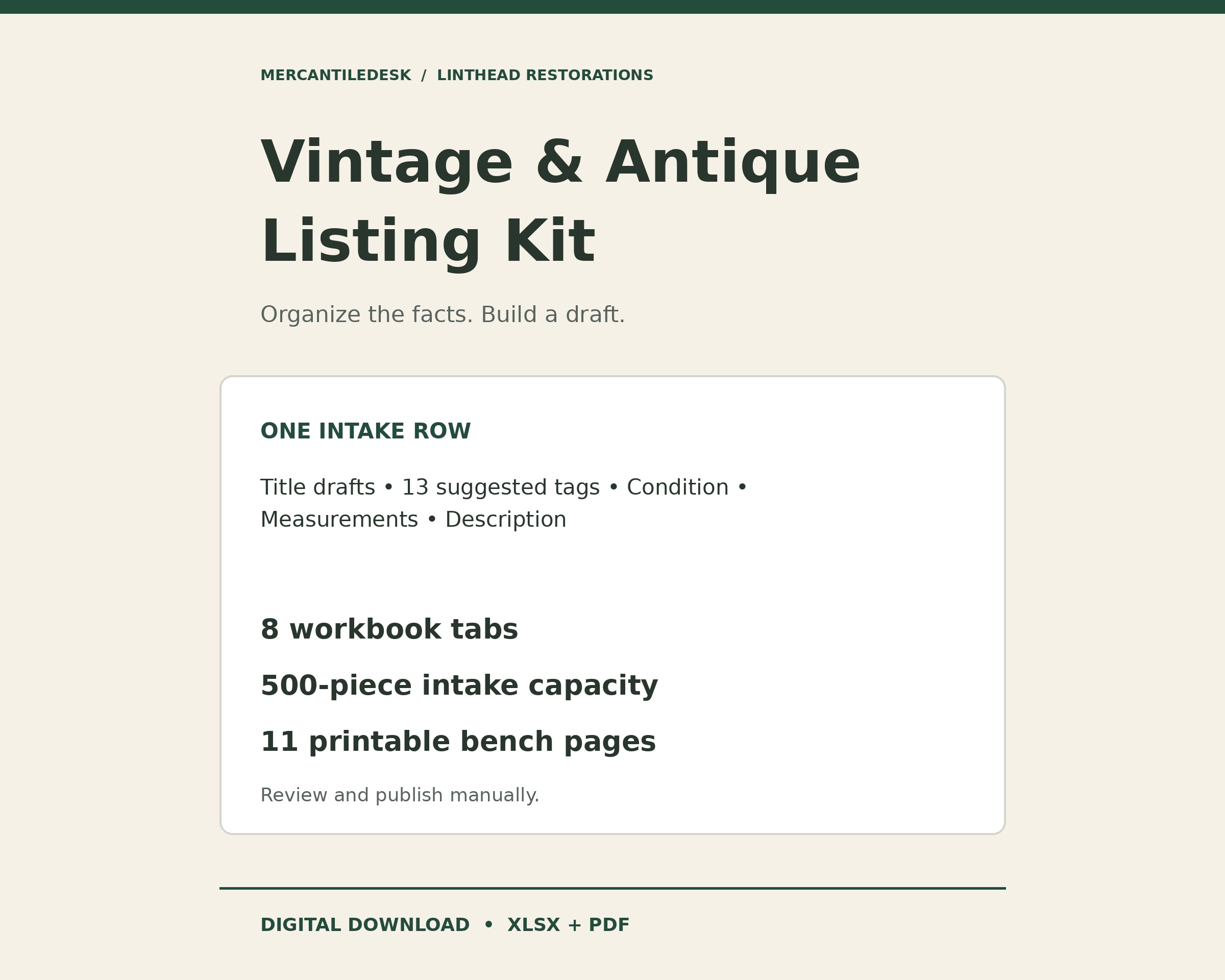 Vintage & Antique Listing Kit
