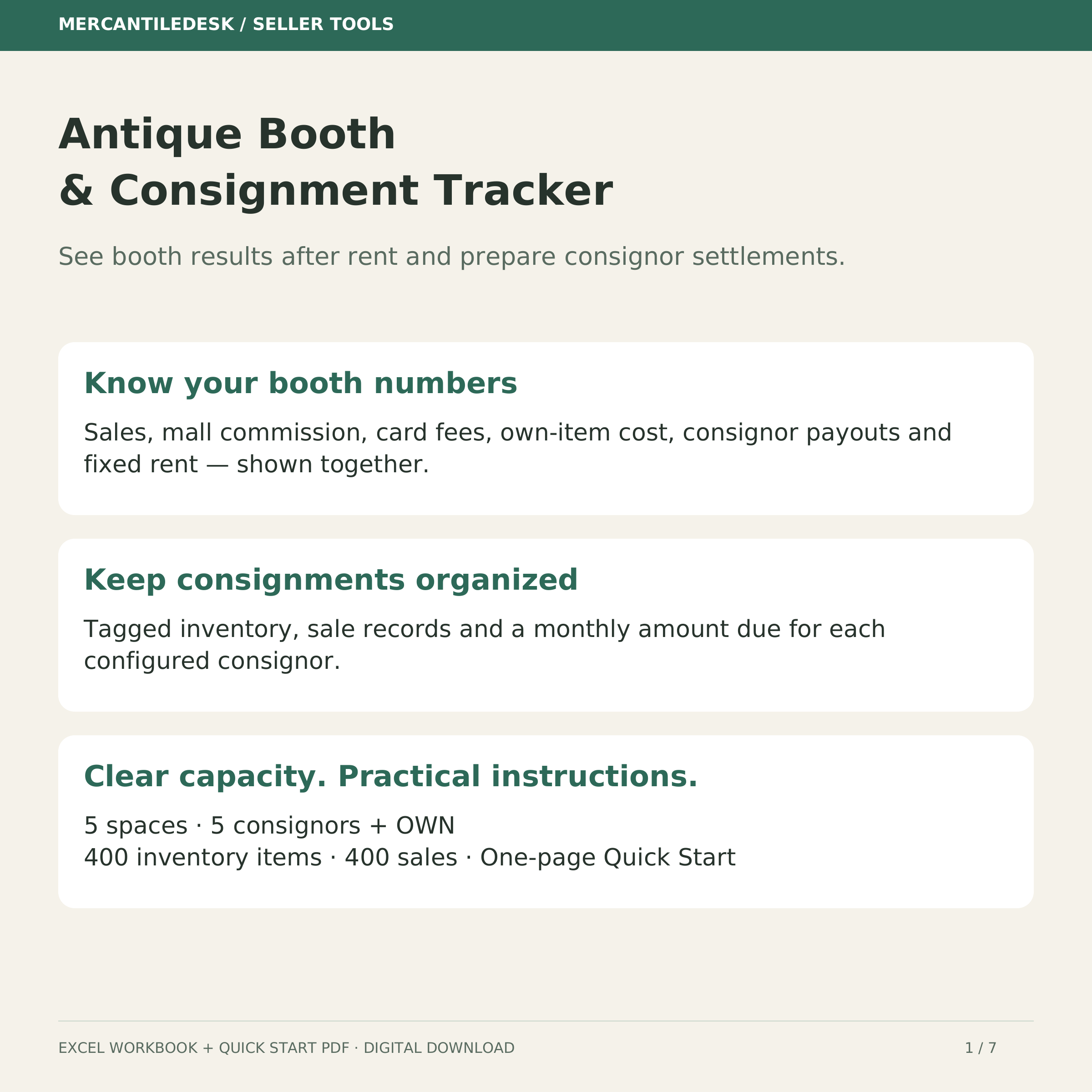 Antique Mall Booth & Consignment Tracker