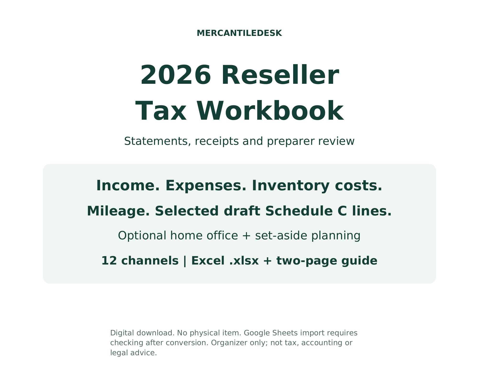2026 Reseller Tax-Year Workbook
