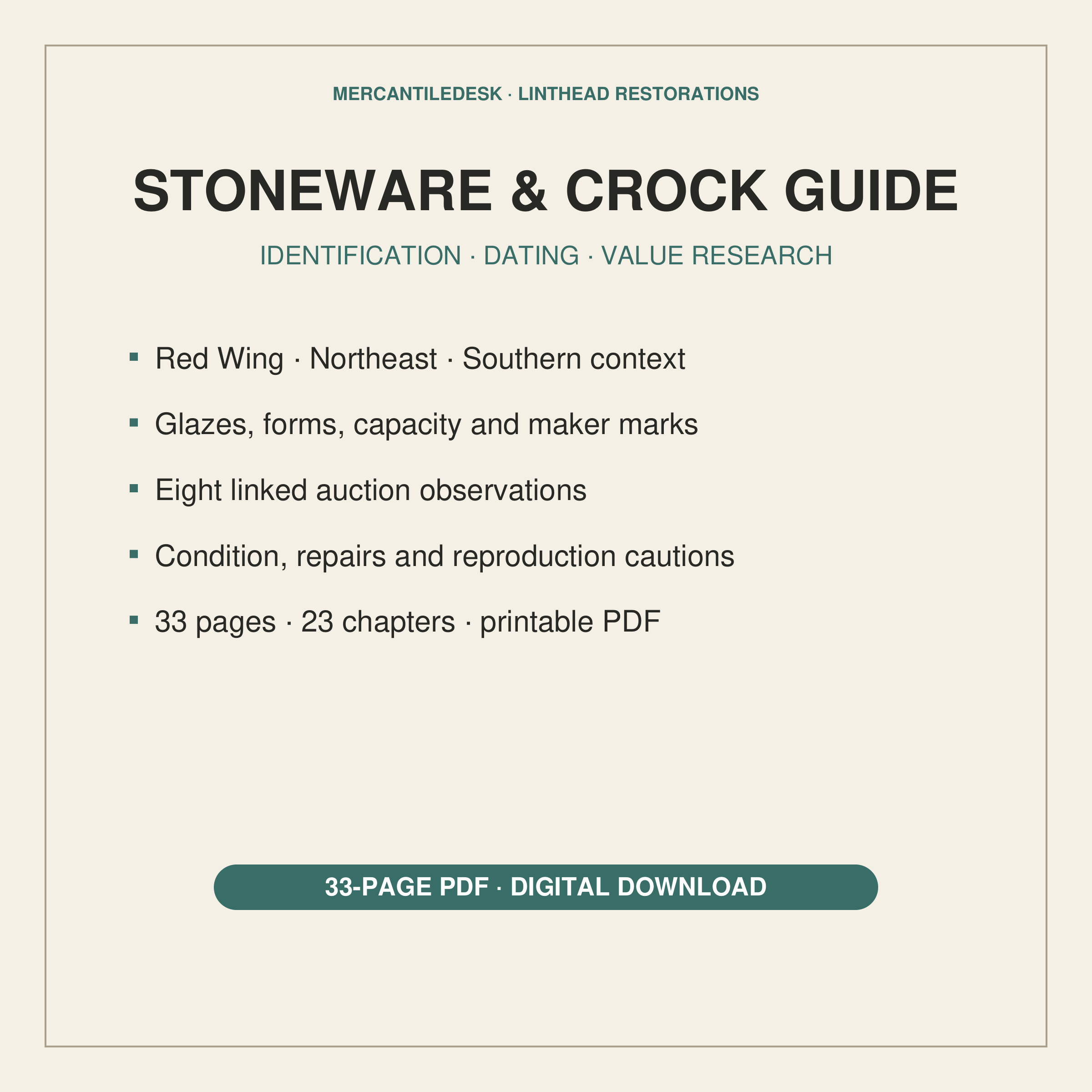 Antique Stoneware & Crock Identification, Dating & Value Guide