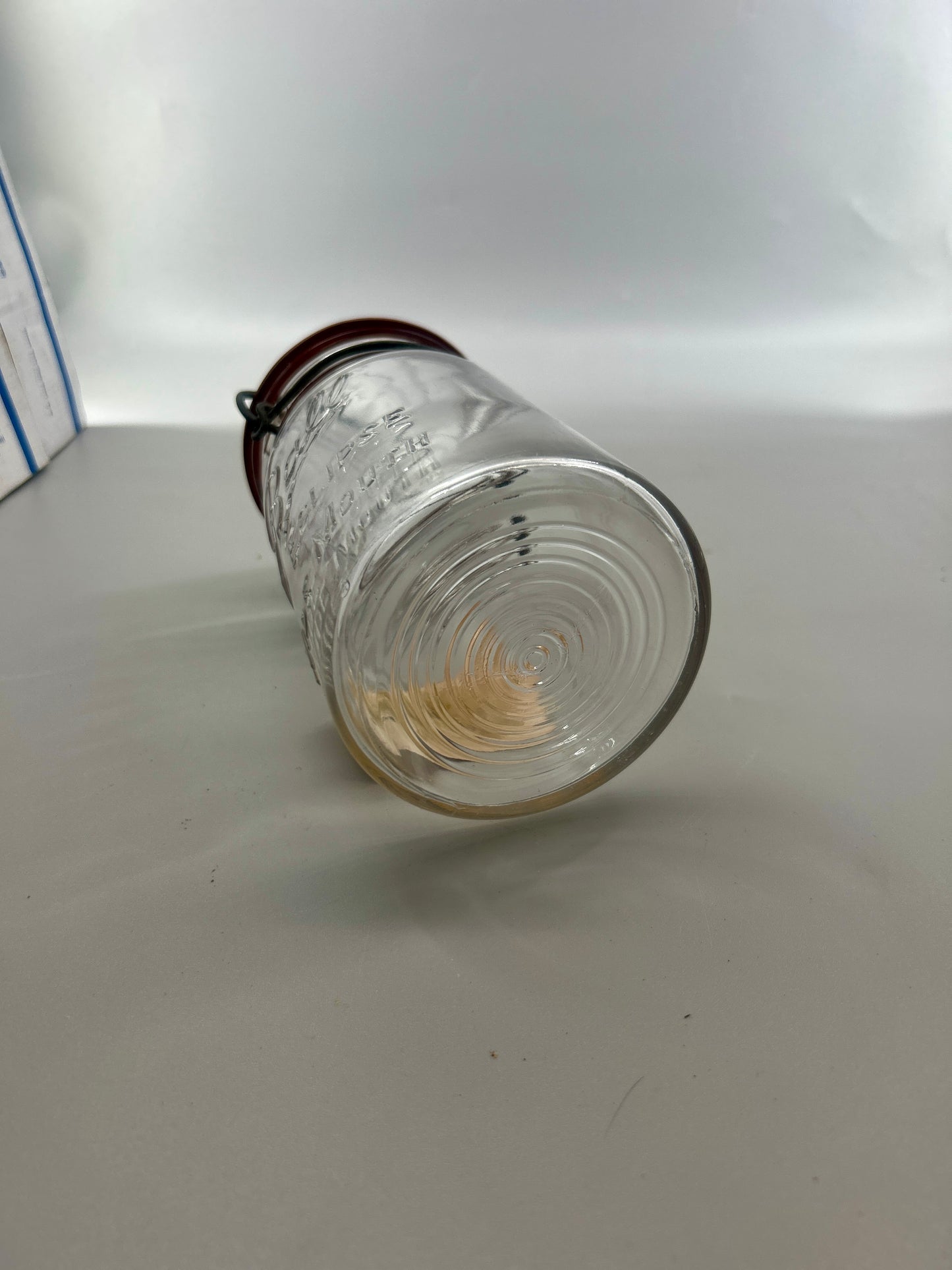 Scarce Complete Ball Eclipse Wide Mouth Jar With Glass Lid & Old Paper Label