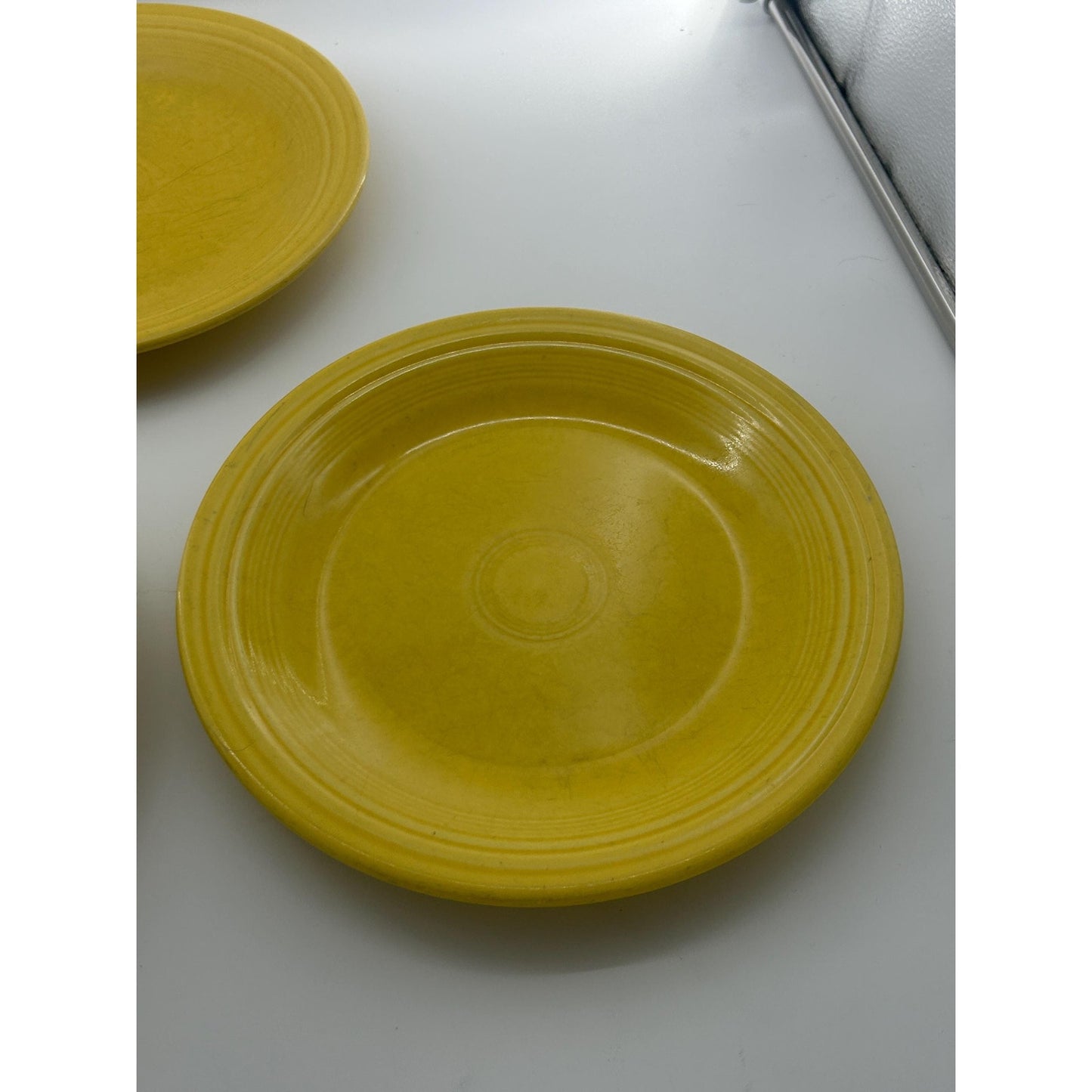 Fiesta Sunflower Yellow Dinner Plates Set • Homer Laughlin Fiesta Ware • Lead Free USA • Yellow Ring Rim Plates • 10.5” Vintage Style