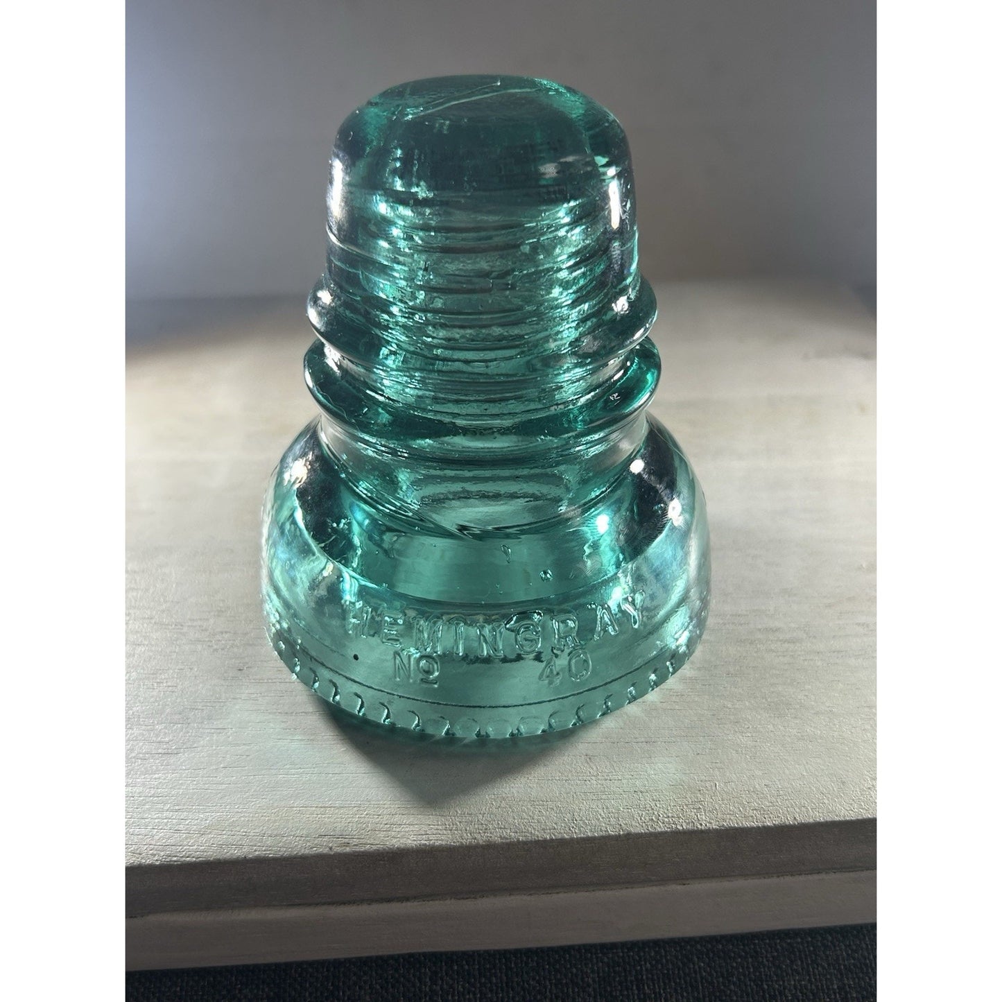 Hemingray 40 Insulator CD 152 Aqua – PATENTED MAY 2 1893 – Vintage Glass. WOW!