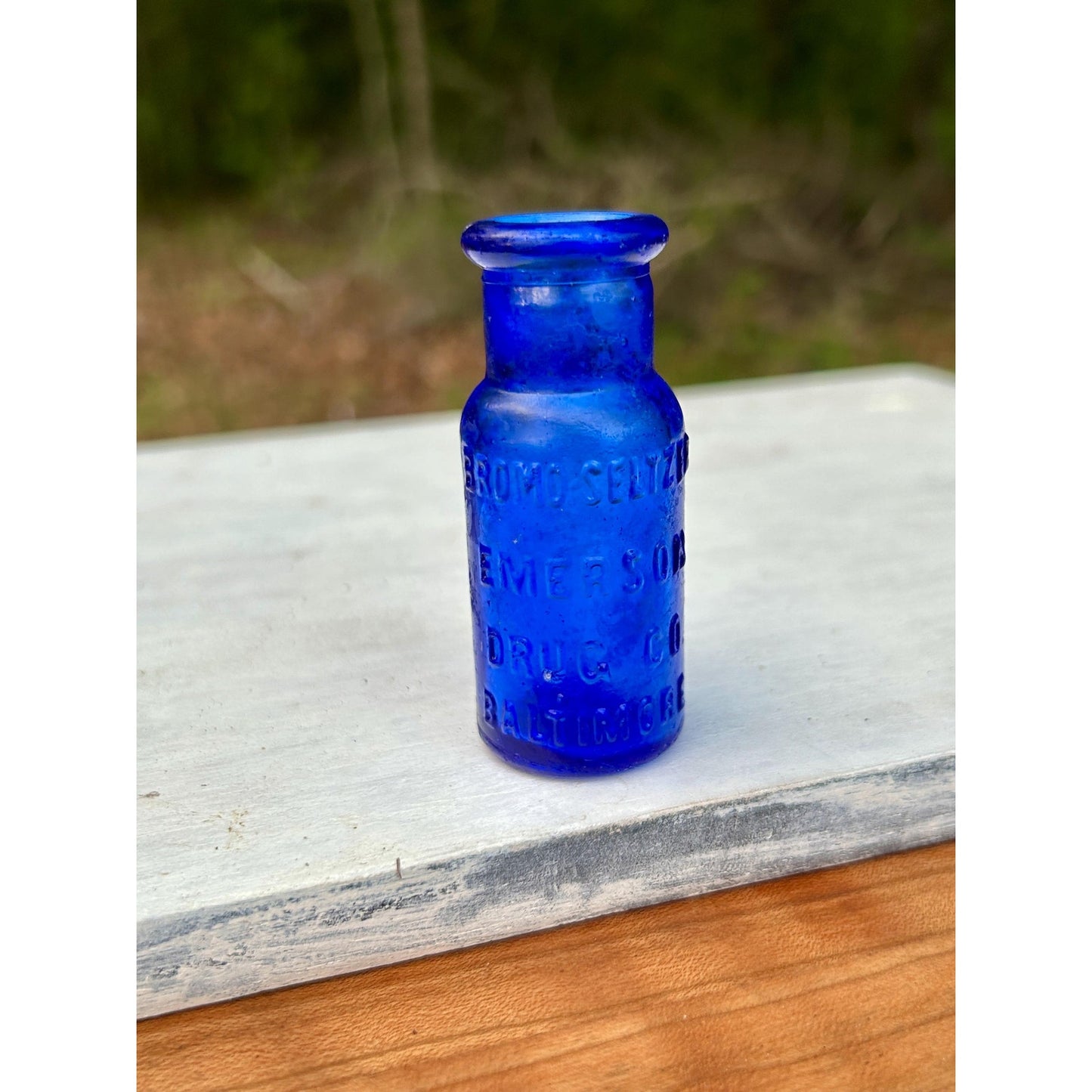 Bromo-Seltzer Bottle Emerson Drug Co Baltimore MD – Cobalt Blue Embossed Apothecary Medicine Bottle