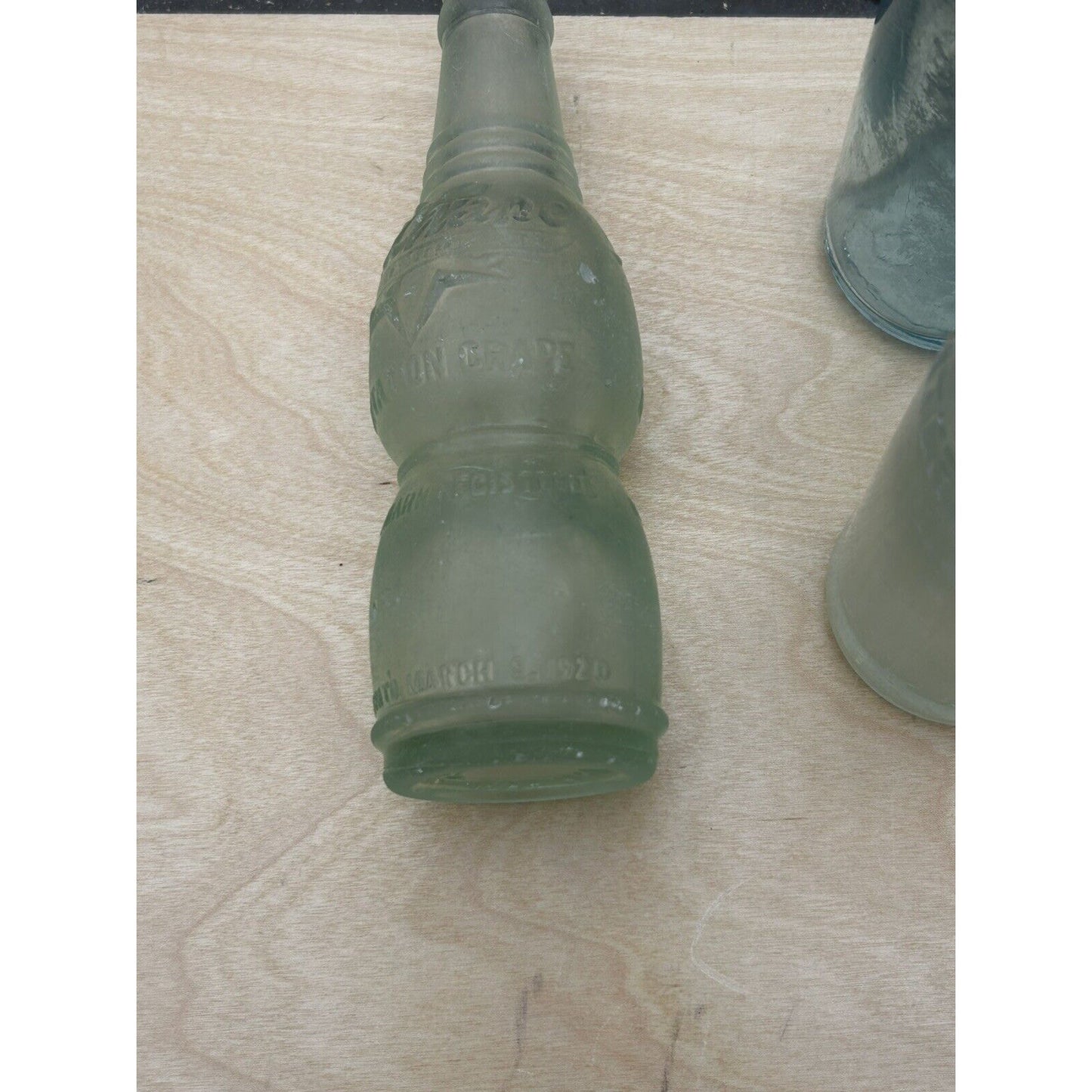 Antique NuGrape Soda Bottle — Savannah, Georgia — Embossed 6 oz Art Deco Glass — Bottle Patented March 9, 1920