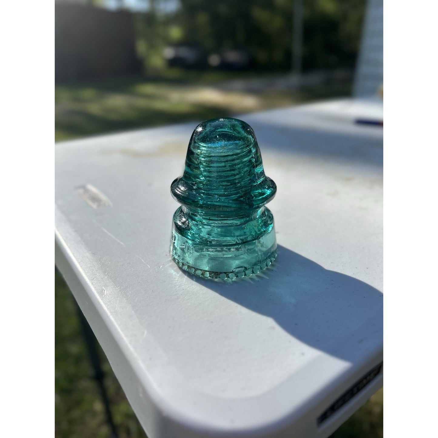 Antique Hemingray Petticoat Aqua Glass Insulator — Patent May 2 1893 — Second Example