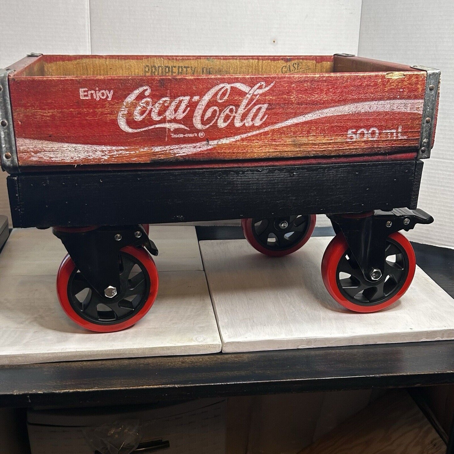 Custom-Built Restored Coca-Cola Wagon — One of a Kind — Lockable Wheels — RestoMod Display Piece