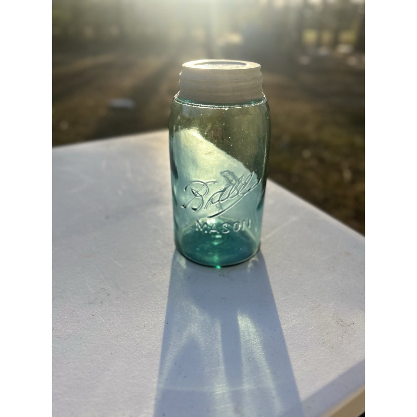 Ball mason Triple L quart jar vintage antique full profile