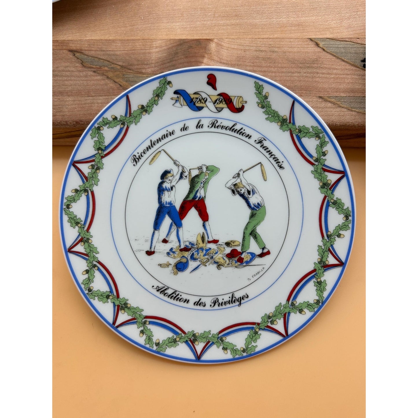 French Revolution Bicentennial Plate Set • Apilco France Porcelain • Bastille Lafayette Estates General • 1989 Wall Decor