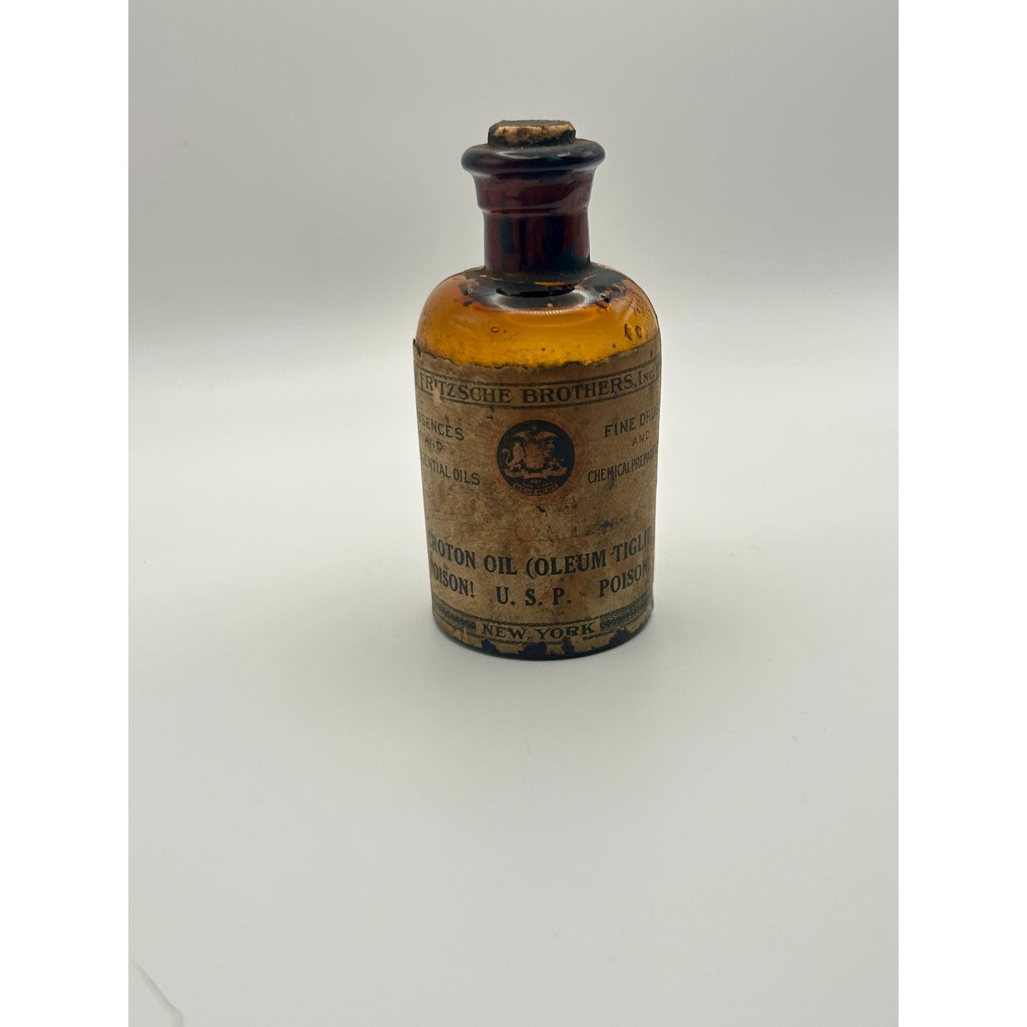Antique Amber Apothecary Poison Bottle Eli Lilly Pharmacy Medicine Bottle Calcium Sulphide Vintage Drugstore Glass. Rare original contents