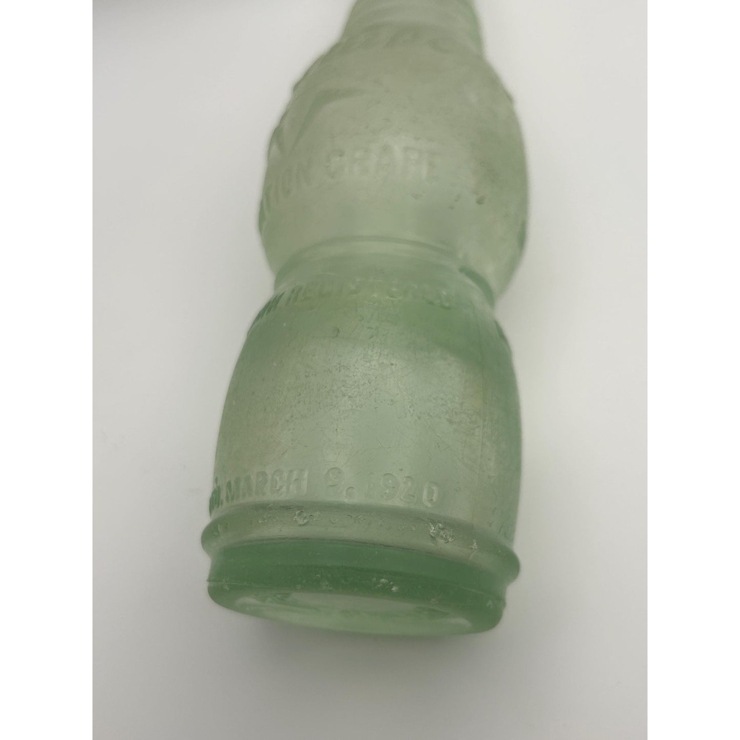 Antique NuGrape Soda Bottle, Savannah Georgia, Embossed 6 oz Green Glass, Patented March 9 1920 . Scarce vintage bottle. Savannah , GA