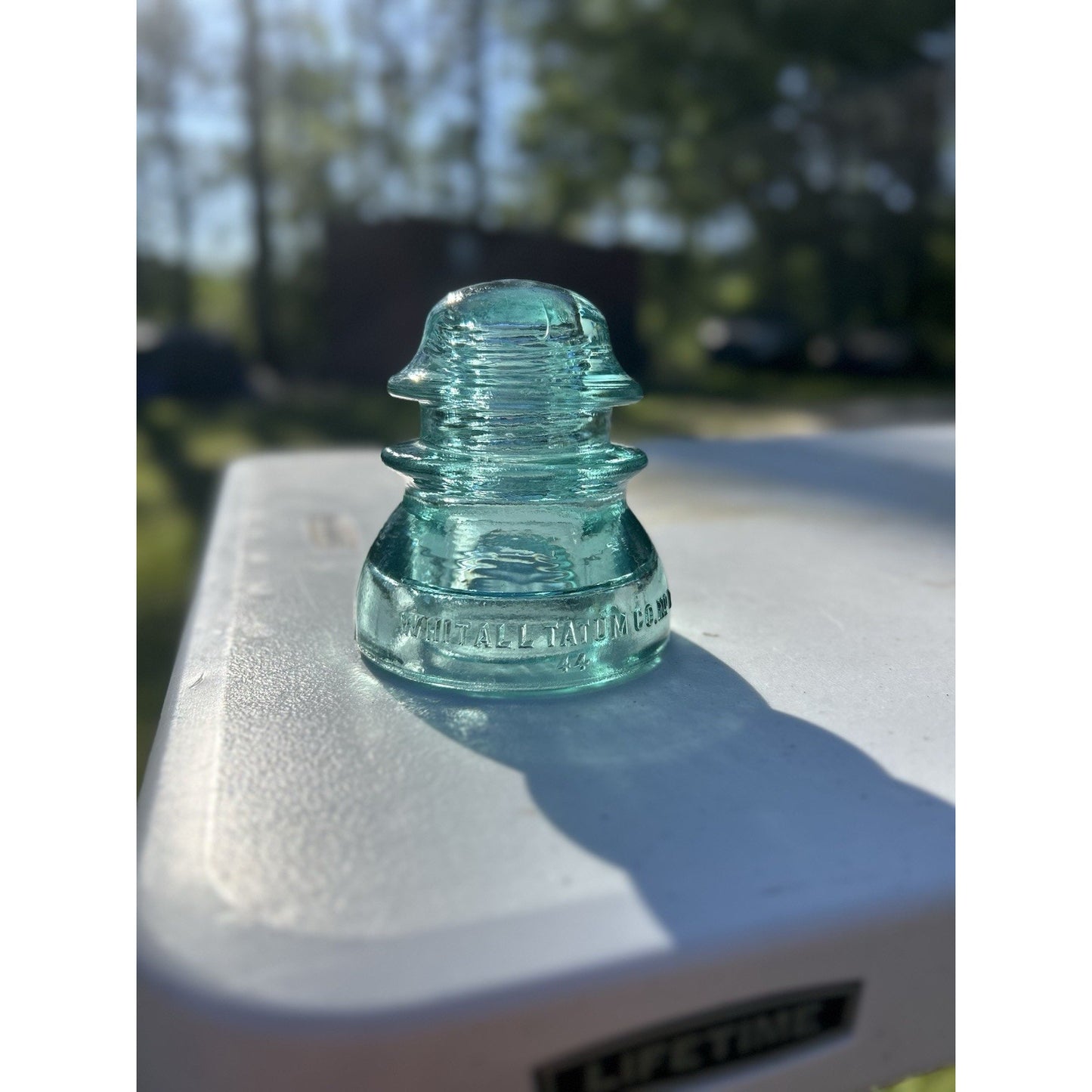 Antique Whitall Tatum Co. No. 1 Ice Blue Glass Insulator — Scarce Color — Excellent Condition
