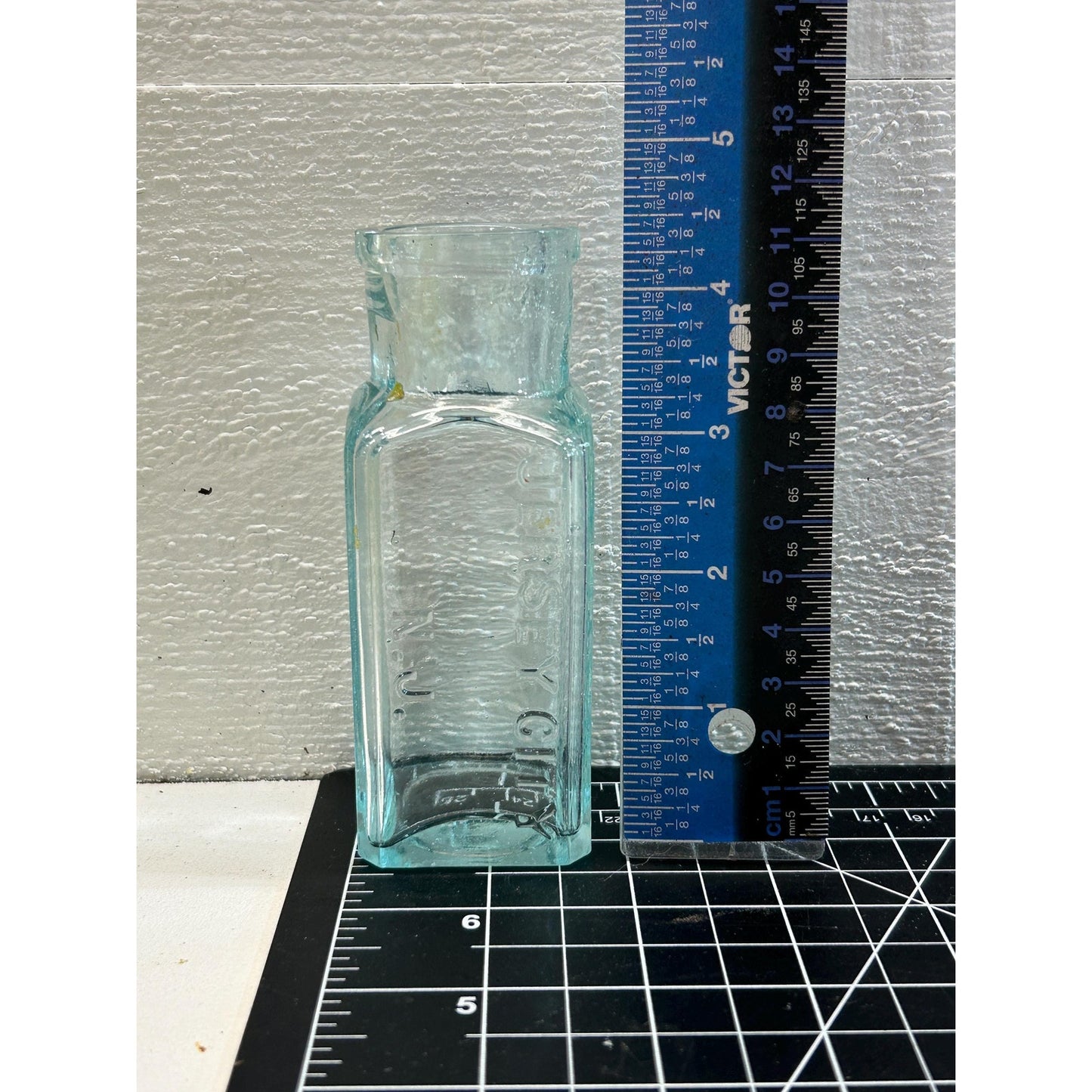 Antique Dr. O.P. Brown Medicine Bottle – Aqua Blue Glass, Embossed Jersey City NJ – 1800s Patent Cure Pharmacy Apothecary Collectible. rare