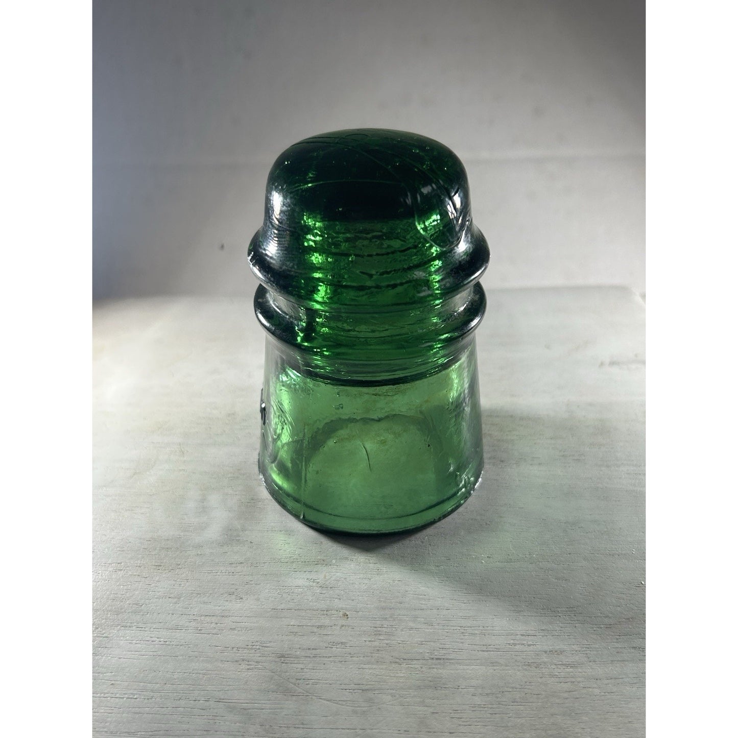 Vintage Deep Emerald Green Brookfield CD 145 Glass Insulator — Rare Color Variant
