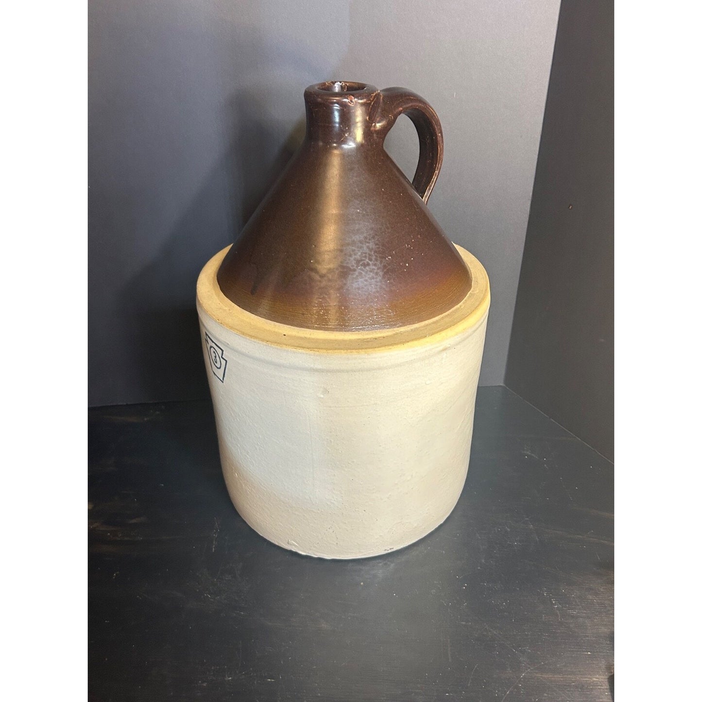 Antique Pfaltzgraff 3 Gallon Stoneware Crock Jug — Keystone Mark — York Pennsylvania