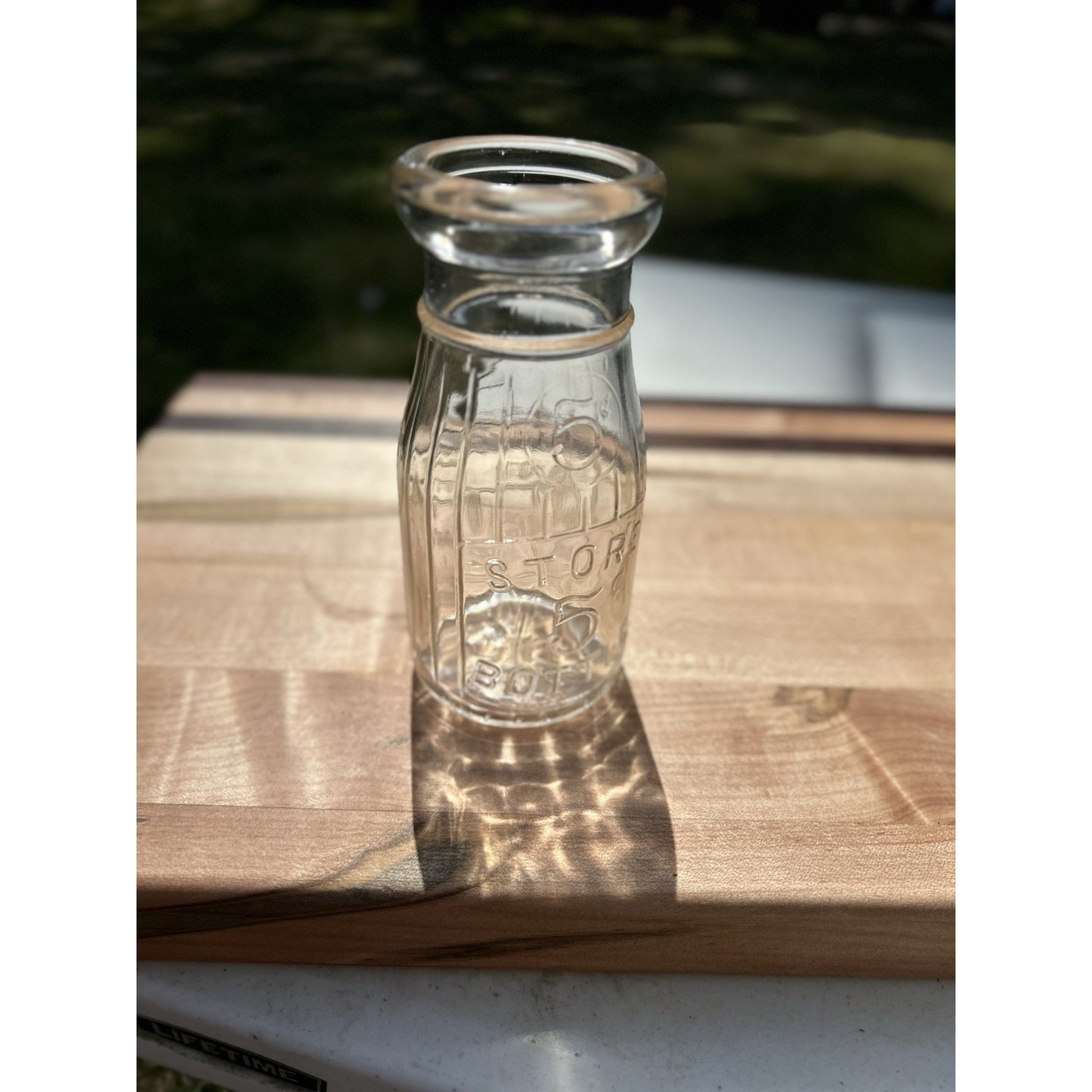 Half pint glass dairy bottle mint condition 5 cent deposit