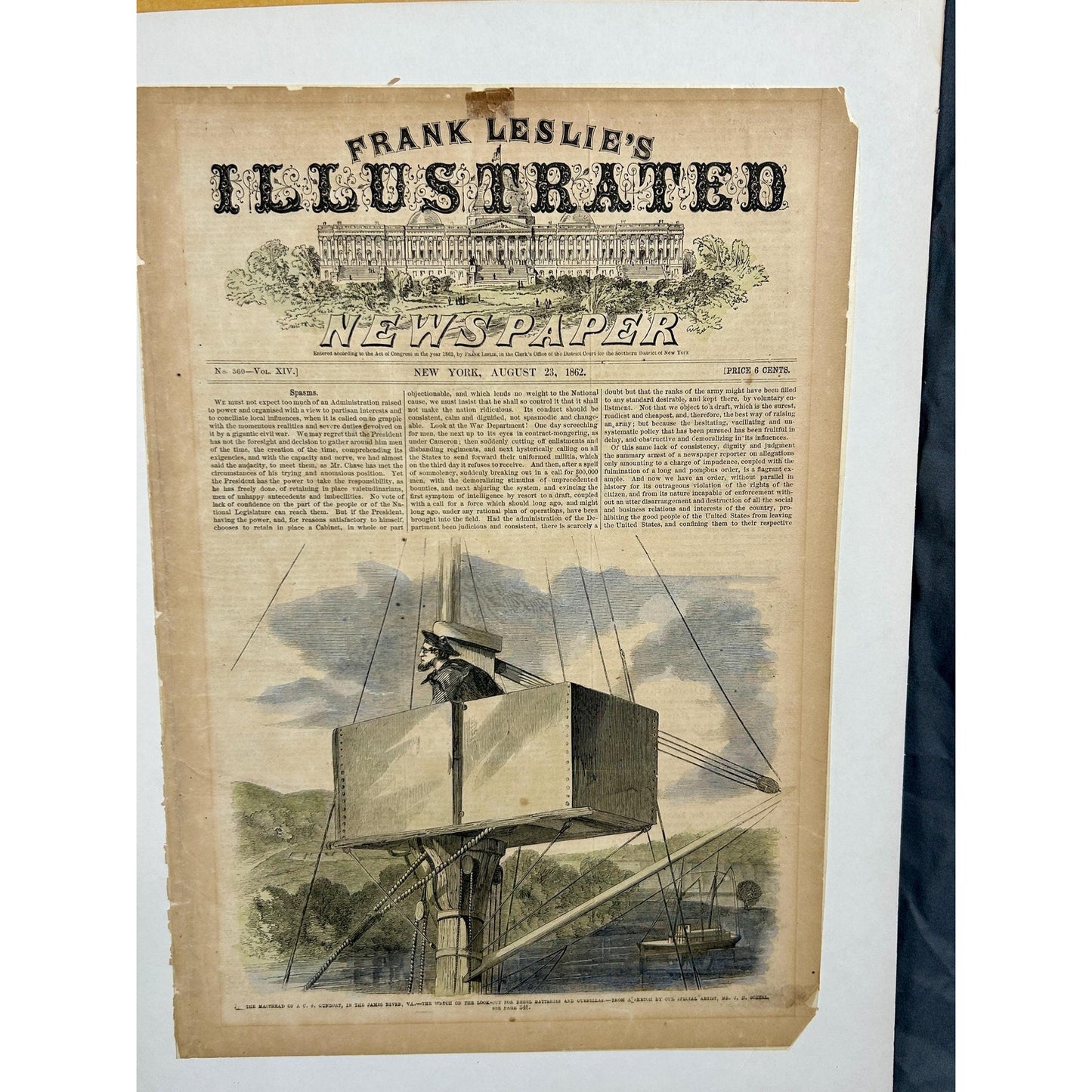Antique Civil War 1862 Frank Leslie’s Newspaper Antietam Ironclad Original Covers Set of 3 Authentic Naval Battle Engraving Illustrated News