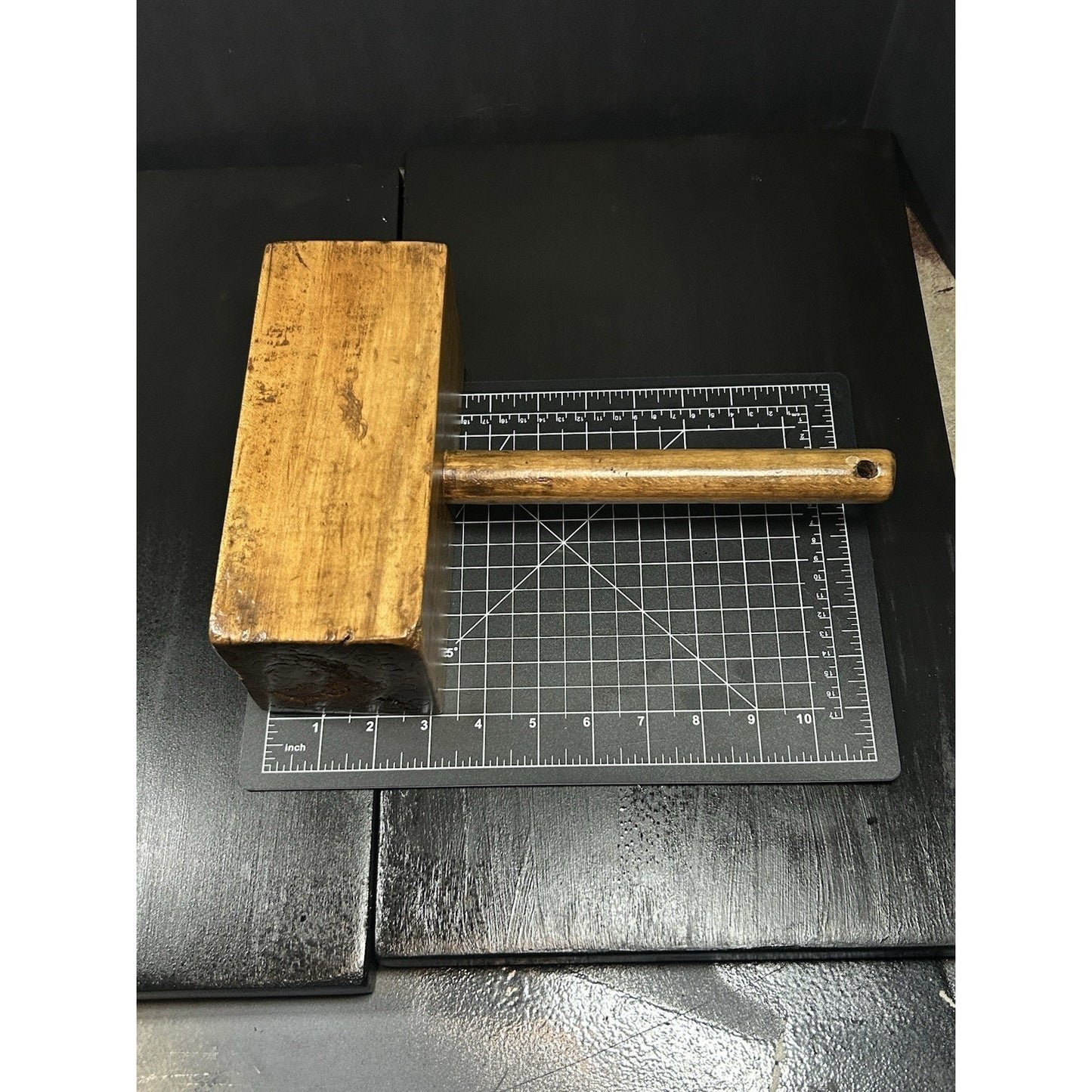 Antique Joiner's Mallet — Late 1800s Solid Hardwood Head — Heavy Early-American Woodworking Tool — Primitive Workshop Decor