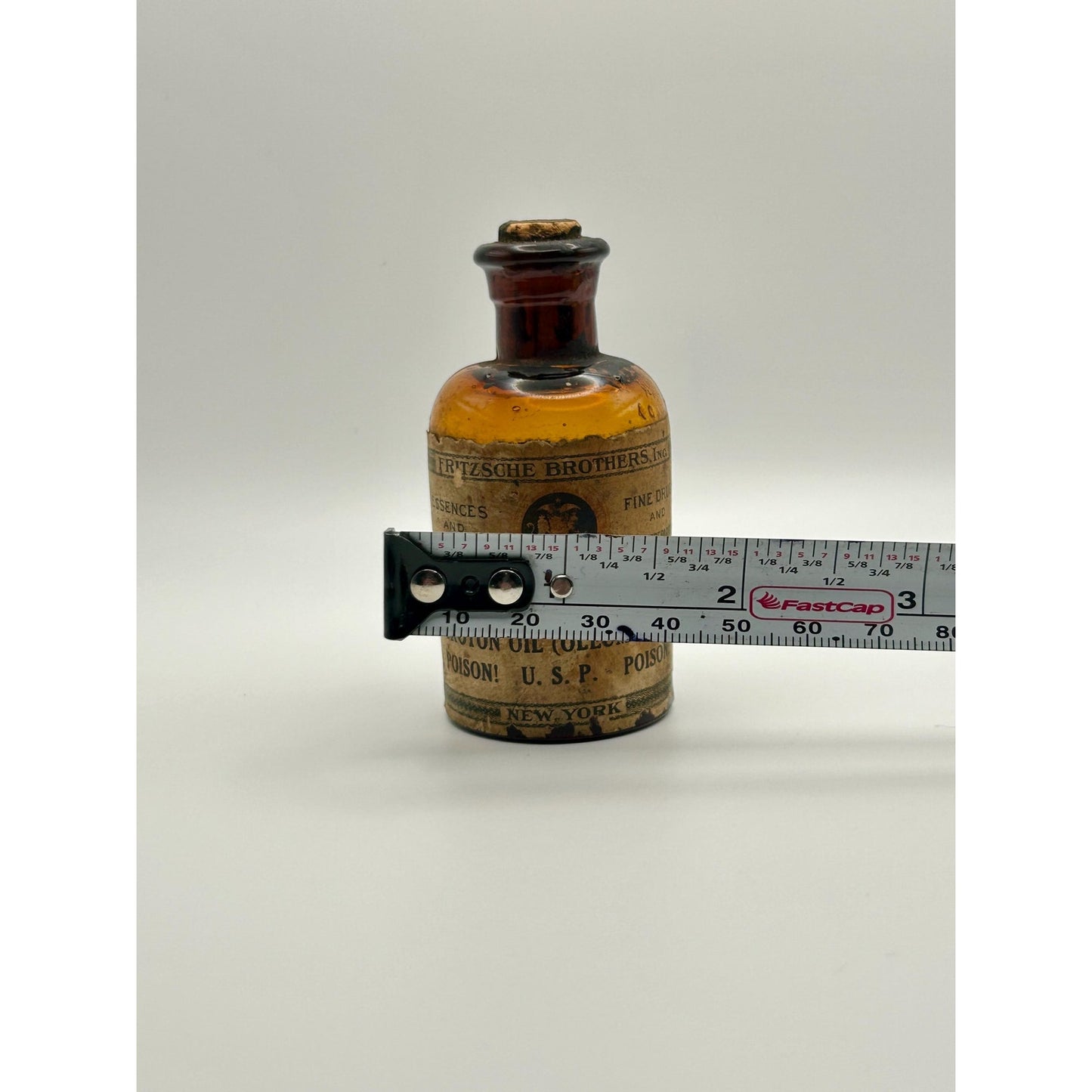Antique Amber Apothecary Poison Bottle Eli Lilly Pharmacy Medicine Bottle Calcium Sulphide Vintage Drugstore Glass. Rare original contents