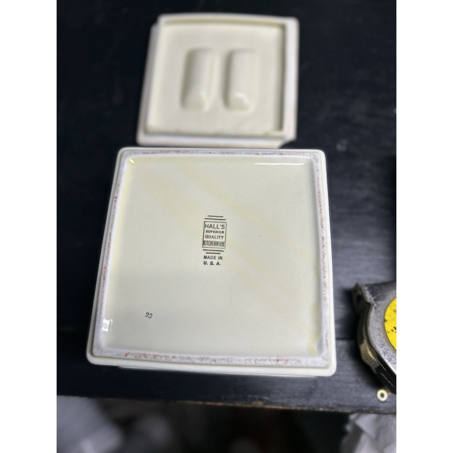 Vintage Hall's Covered Refrigerator Dish Silhouette Deco USA 1940s Mid Century