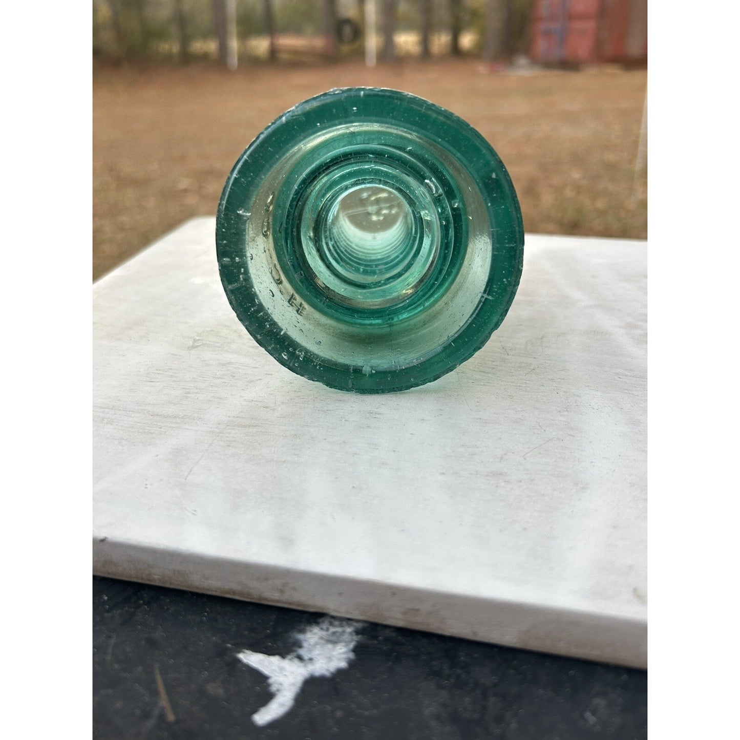Antique H.C. & Co. Beehive Glass Insulator – EARLY!  Aqua Green Telegraph Line – Early Hemingray Style – Primitive Industrial Decor. Rare