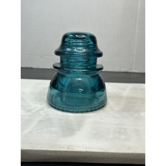 Vintage Teal Aqua Blue Green Hemingray 42 Glass Insulator Railroad Telephone