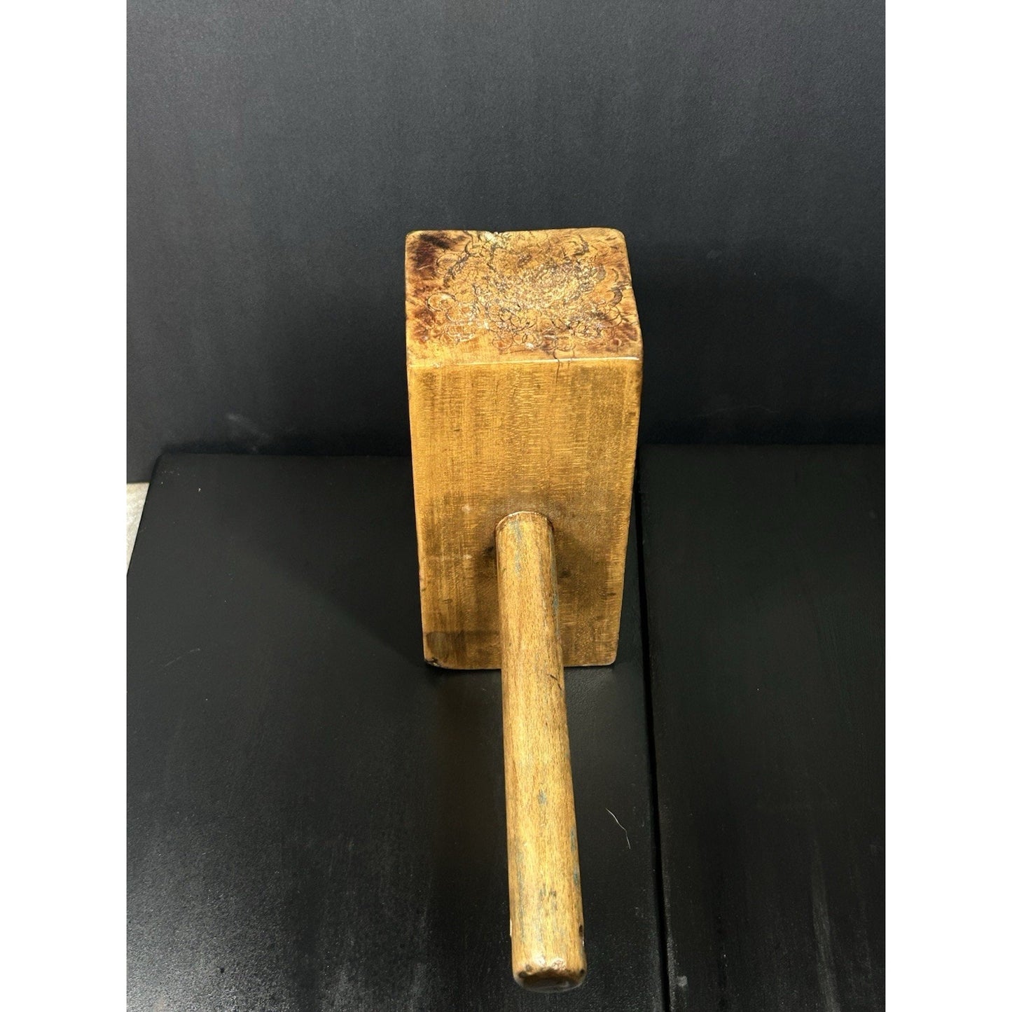 Antique Joiner's Mallet — Late 1800s Solid Hardwood Head — Heavy Early-American Woodworking Tool — Primitive Workshop Decor