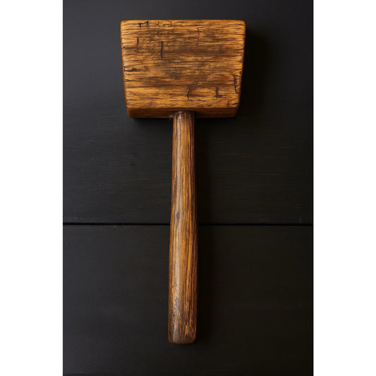 Antique 5-inch joiner's mallet with hefty hardwood head and tapered original handle