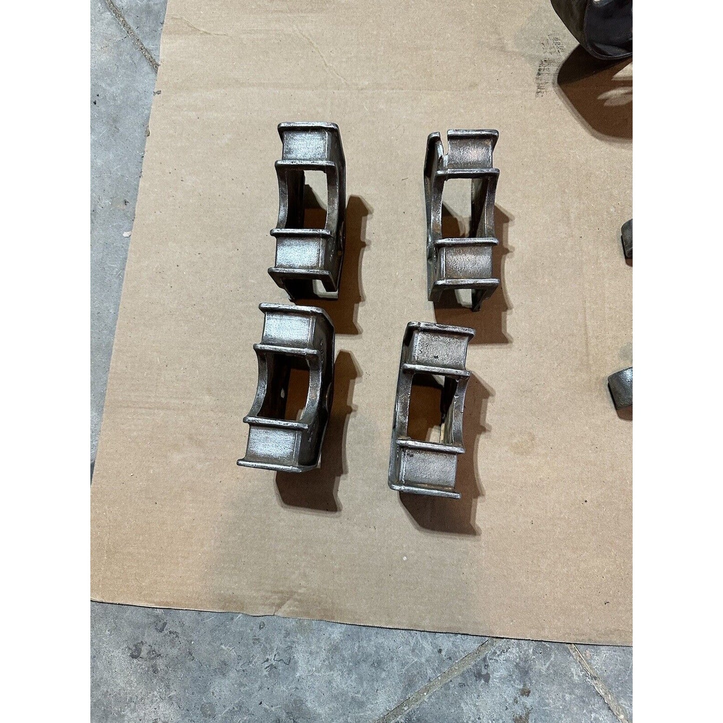 Antique Chas. E. Francis Factory Cart Hardware Set — Complete Cast Iron Wheels, Casters & Brackets