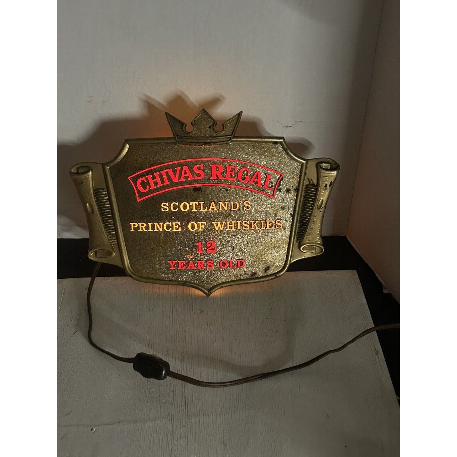 Chivas Regal lighted bar sign vintage all angles