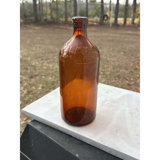 Rare 1929 Vintage Amber Clorox 16 oz Glass Bottle First Year Ever Made MCM