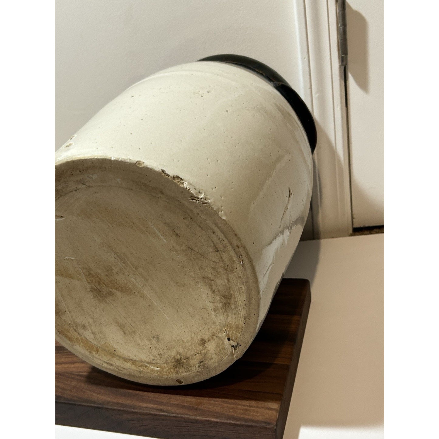 Antique Burley Winter 5 Gallon Stoneware Churn. Salt Glaze Crock W/ Albany Slip