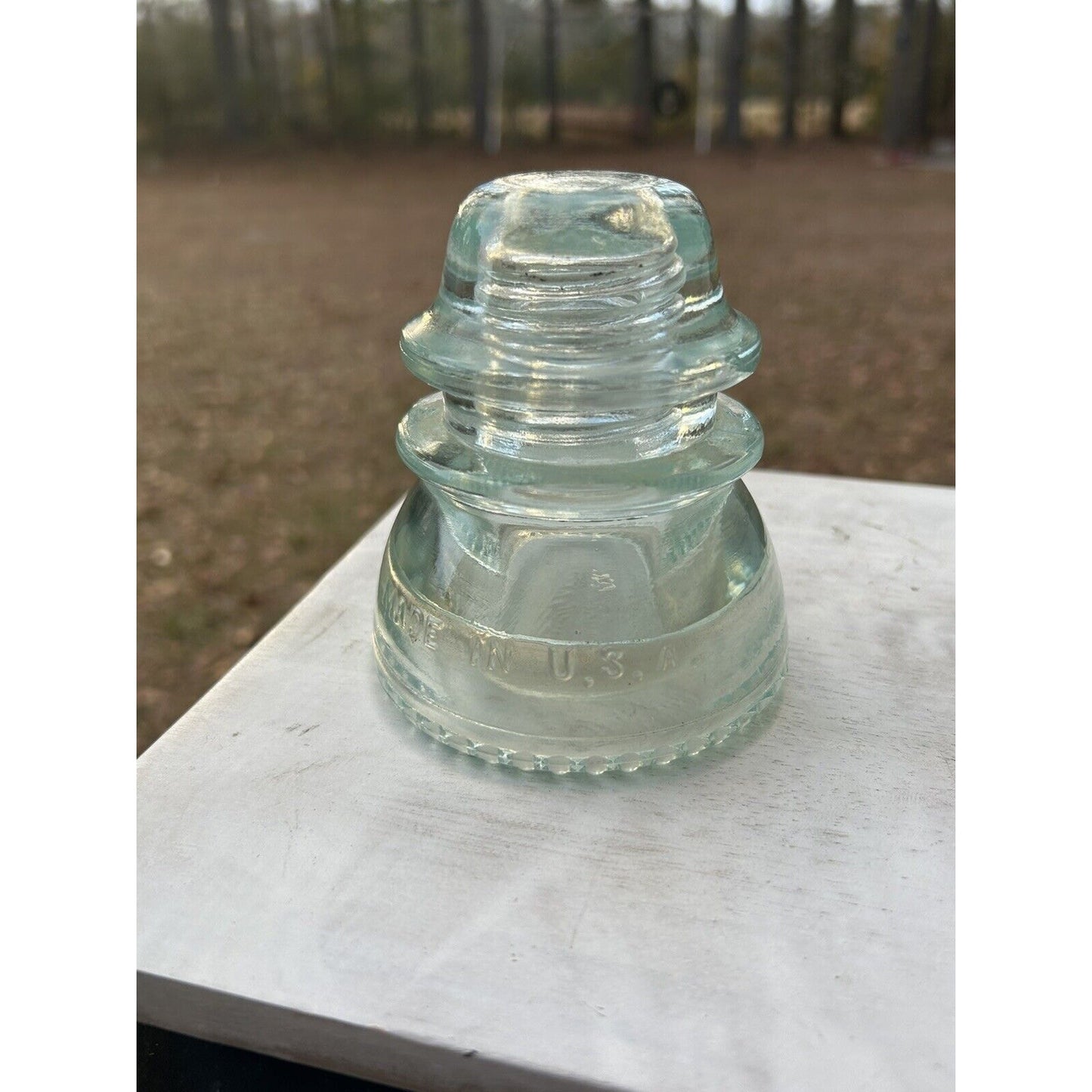 Hemingray 42 clear Mold 1 insulator crown top USA