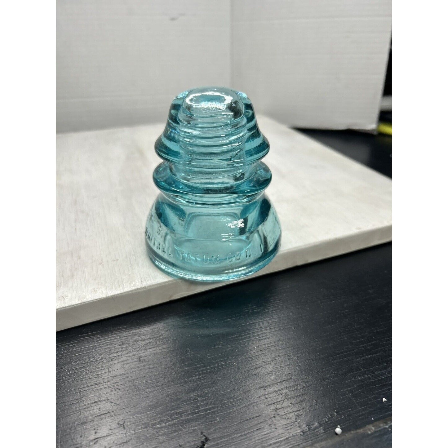 Whitall Tatum Co No 1 icy blue insulator back view
