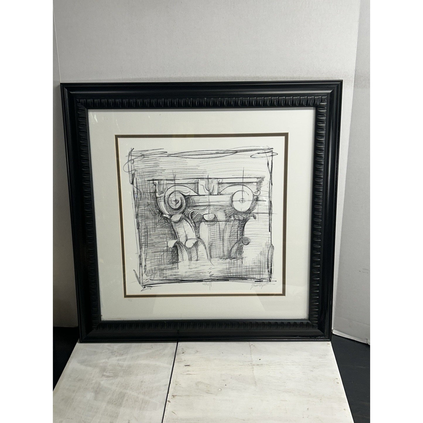 Ethan Harper Drawing the Elements II Signed Print Framed Architectural Art Rare!