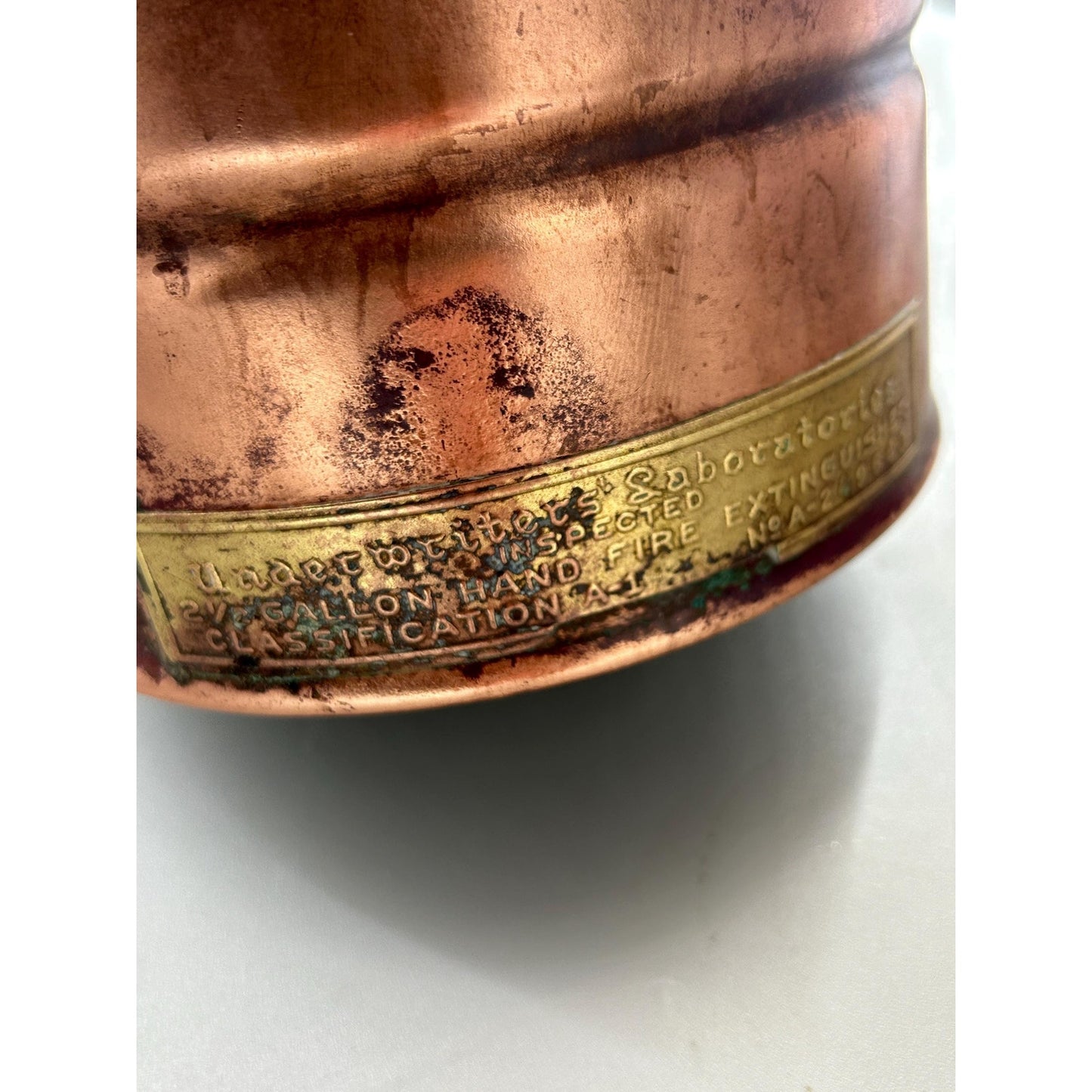 Antique ESSANAY Soda Acid Fire Extinguisher Copper Brass Original Glass Bottle Industrial Firehouse Decor Early 1900s